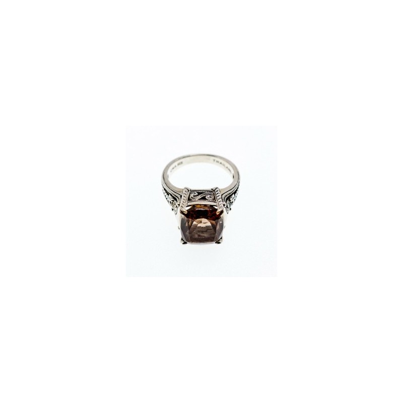 925 Sterling Silver Brown Smoky Quartz Ring Size 6.5