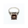 925 Sterling Silver Brown Smoky Quartz Ring Size 6.5