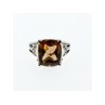925 Sterling Silver Brown Smoky Quartz Ring Size 6.5