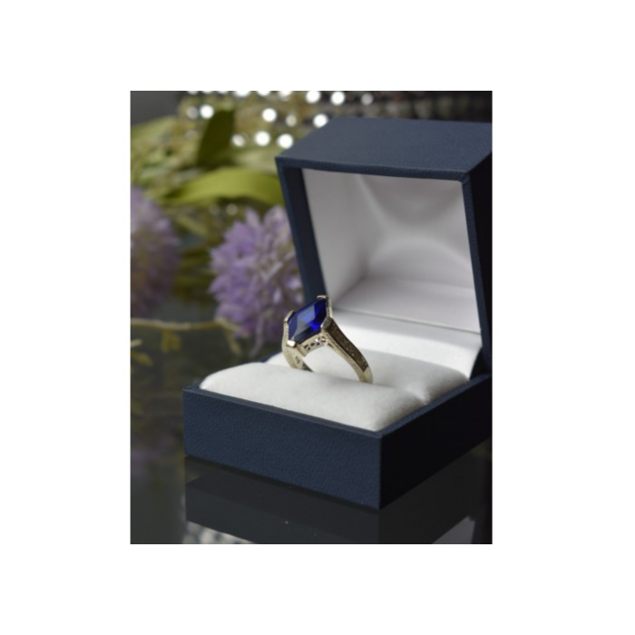 925 Sterling Silver Blue Tourmaline Ring Size 6.5