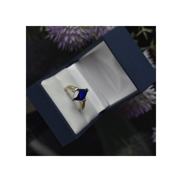 925 Sterling Silver Blue Tourmaline Ring Size 6.5