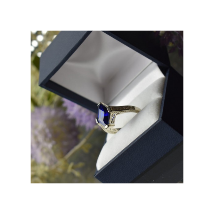 925 Sterling Silver Blue Tourmaline Ring Size 6.5