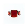 925 STERLING SILVER AGATE & GARNET RING SIZE 9.5