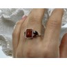 925 STERLING SILVER AGATE & GARNET RING SIZE 9.5