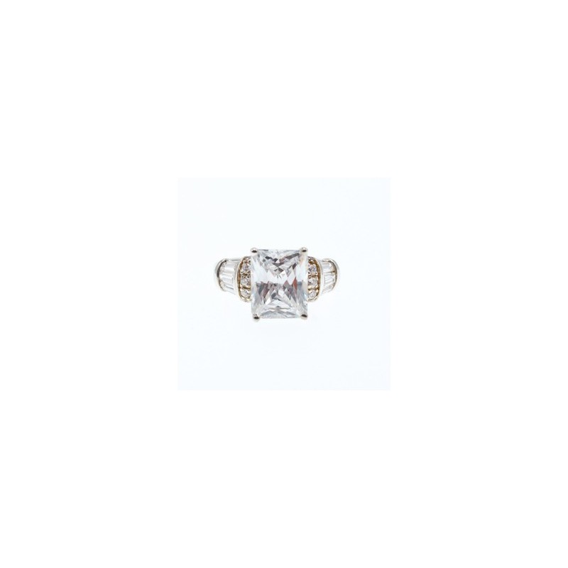925 Sterling Silver White/colorless CZ Ring Size 5.5