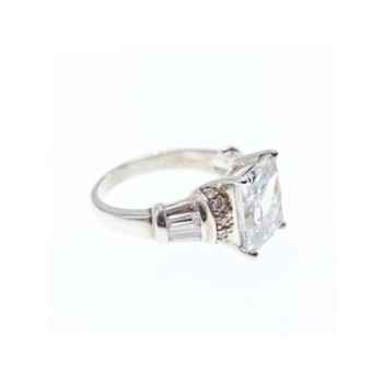 925 Sterling Silver White/colorless CZ Ring Size 5.5