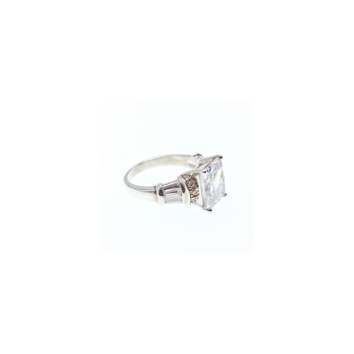 925 Sterling Silver White/colorless CZ Ring Size 5.5
