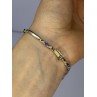 14K YELLOW GOLD TANZANITE & DIAMOND BRACELET LENGTH 7.5 INCH