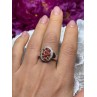 925 Sterling Silver Orange Citrine Ring Size 7.5