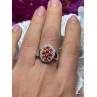 925 Sterling Silver Orange Citrine Ring Size 7.5