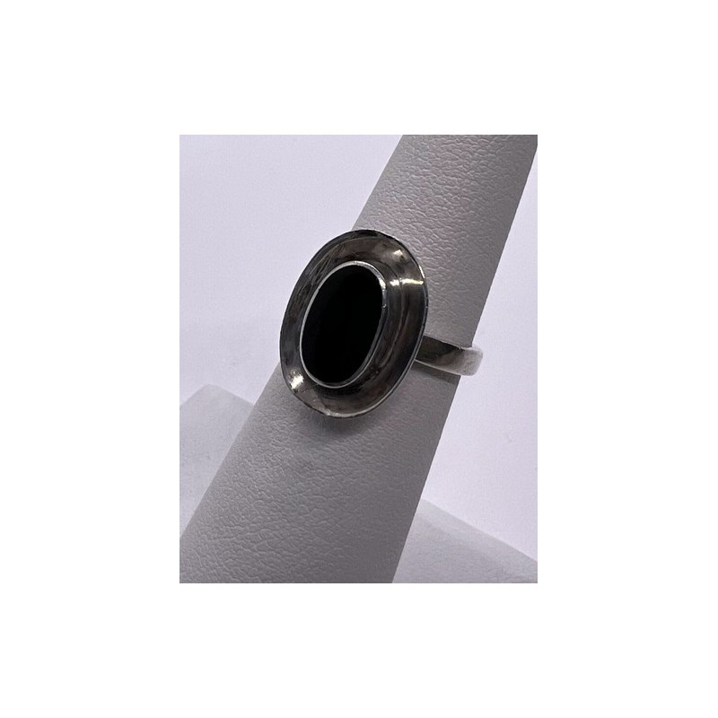 925 Sterling Silver & Onyx Soma Ring Size 5