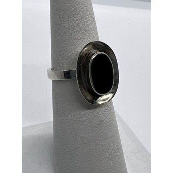 925 Sterling Silver & Onyx Soma Ring Size 5