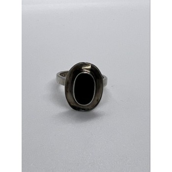 925 Sterling Silver & Onyx Soma Ring Size 5
