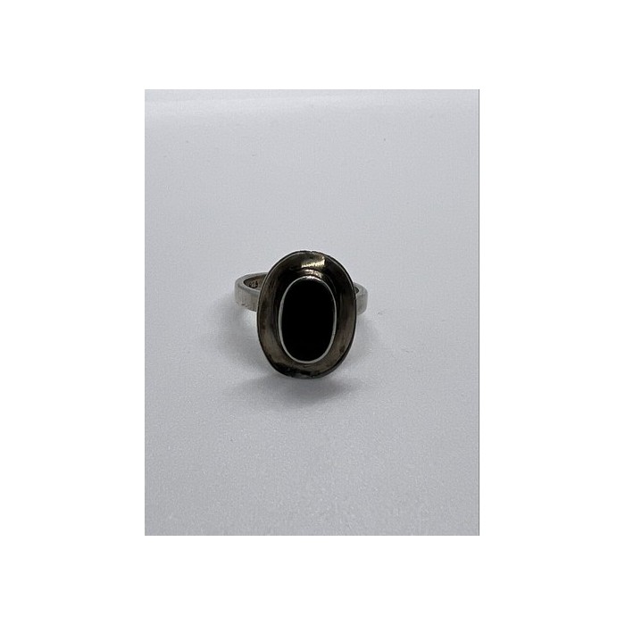 925 Sterling Silver & Onyx Soma Ring Size 5