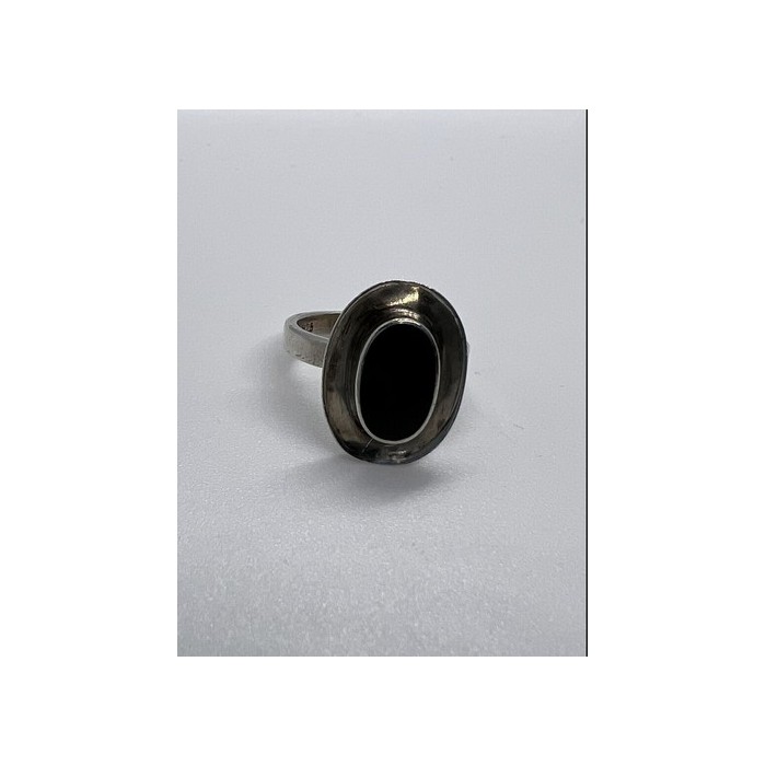 925 Sterling Silver & Onyx Soma Ring Size 5
