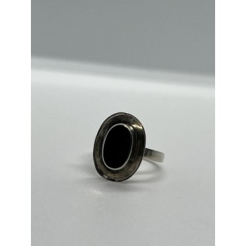 925 Sterling Silver & Onyx Soma Ring Size 5