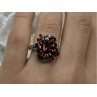 925 STERLING SILVER SPESSARTINE & MARCASITES RING SIZE 6.5