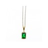 925 Sterling Silver Gold Plated Emerald & Goshenite Chain With Pendant
