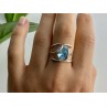 925 Sterling Silver Topaz Ring Size 8