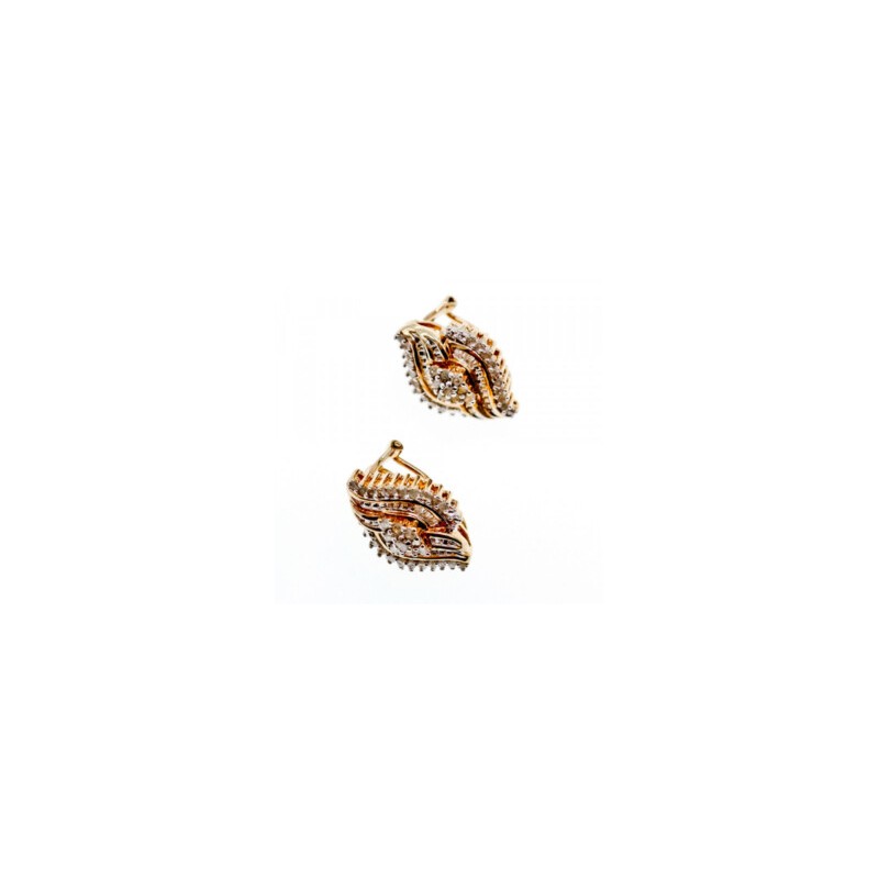 925 STERLING SILVER GOLD PLATED WHITE TOPAZ EARRINGS