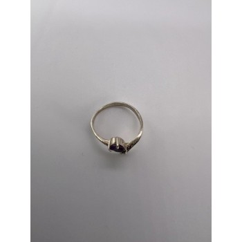 925 Sterling Silver With Amethyst & Marcasite Ring Size 5.5