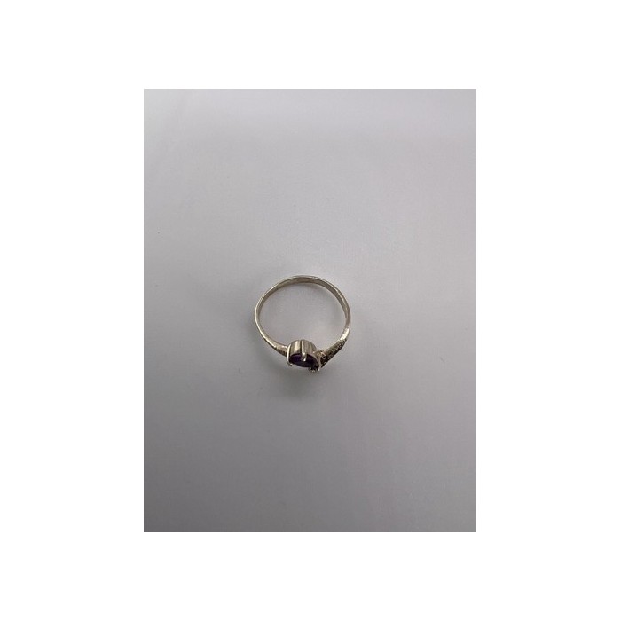 925 Sterling Silver With Amethyst & Marcasite Ring Size 5.5