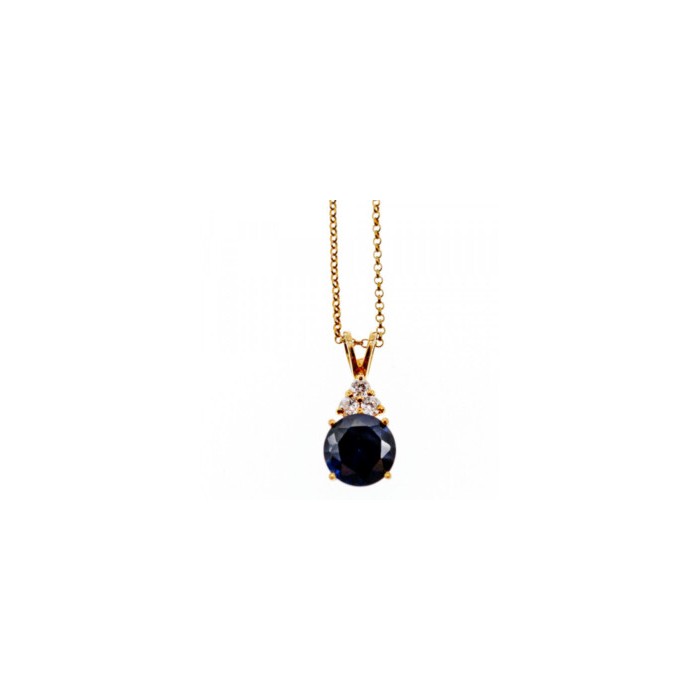 925 Sterling Silver Gold Plated Spinel & CZ Chain With Pendant