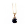 925 Sterling Silver Gold Plated Spinel & CZ Chain With Pendant