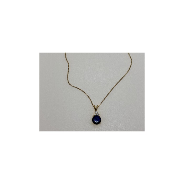 925 Sterling Silver Gold Plated Spinel & CZ Chain With Pendant