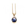 925 Sterling Silver Gold Plated Spinel & CZ Chain With Pendant