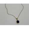 925 Sterling Silver Gold Plated Spinel & CZ Chain With Pendant