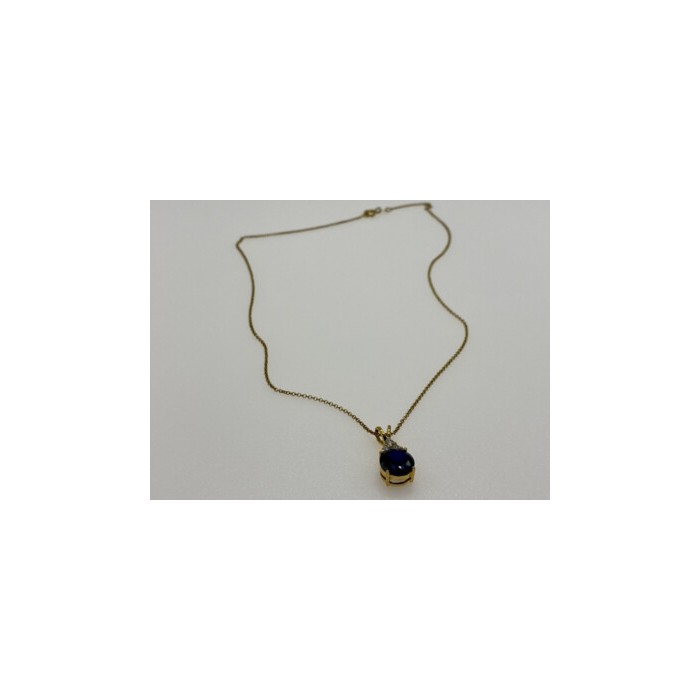 925 Sterling Silver Gold Plated Spinel & CZ Chain With Pendant