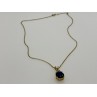 925 Sterling Silver Gold Plated Spinel & CZ Chain With Pendant