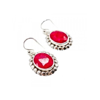 925 STERLING SILVER RUBY EARRINGS