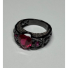 925 Sterling Silver Spinel & CZ Ring Size 6