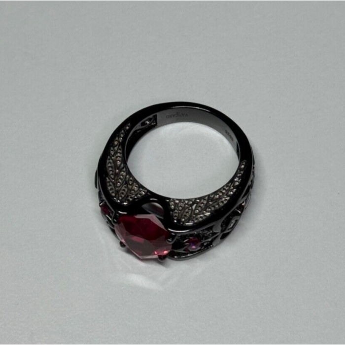 925 Sterling Silver Spinel & CZ Ring Size 6