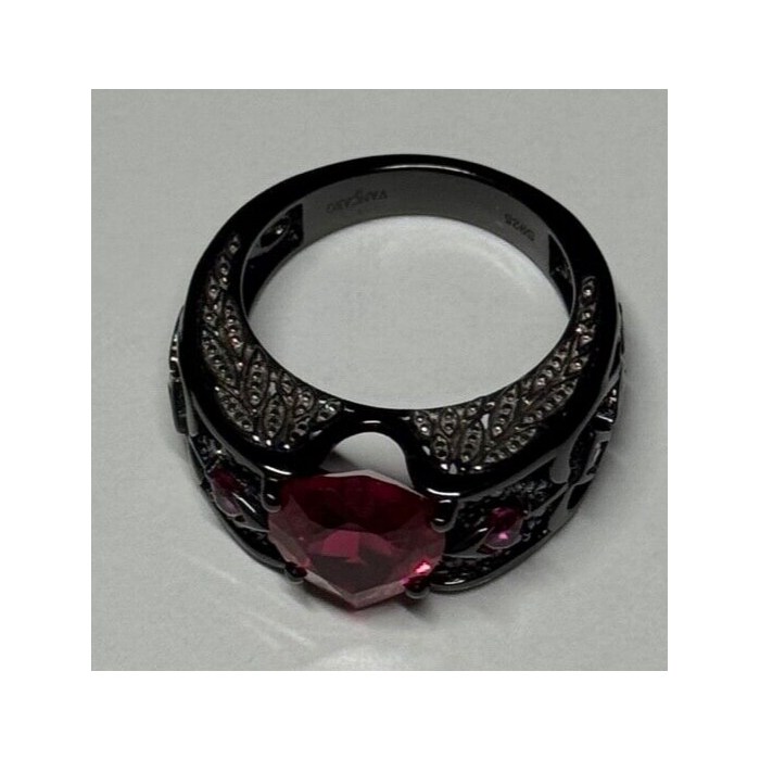 925 Sterling Silver Spinel & CZ Ring Size 6