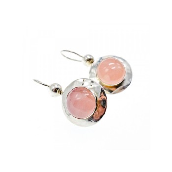 925 Sterling Silver Rose Quartz Earrings