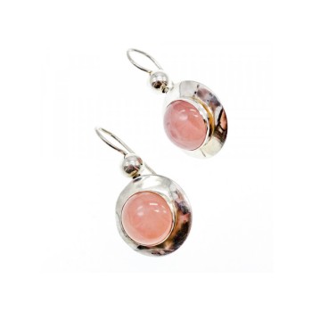 925 Sterling Silver Rose Quartz Earrings