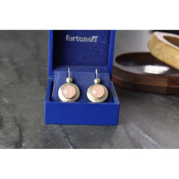 925 Sterling Silver Rose Quartz Earrings