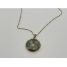 925 STERLING SILVER GOLD PLATED NEPHRITE CHAIN WITH PENDANT ITALY