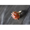925 Sterling Silver Orange CZ Ring Size 8