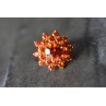 925 Sterling Silver Orange CZ Ring Size 8