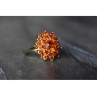 925 Sterling Silver Orange CZ Ring Size 8