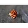 925 Sterling Silver Orange CZ Ring Size 8