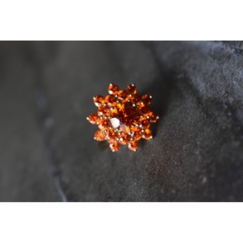 925 Sterling Silver Orange CZ Ring Size 8
