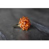 925 Sterling Silver Orange CZ Ring Size 8