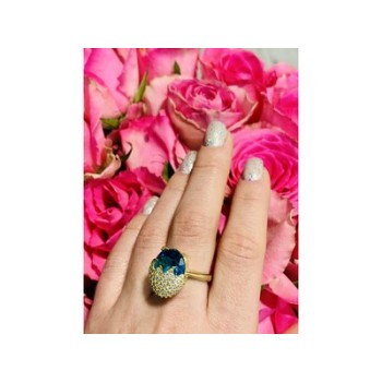 925 Sterling Silver Alpanite & CZ Ring Size 6.5