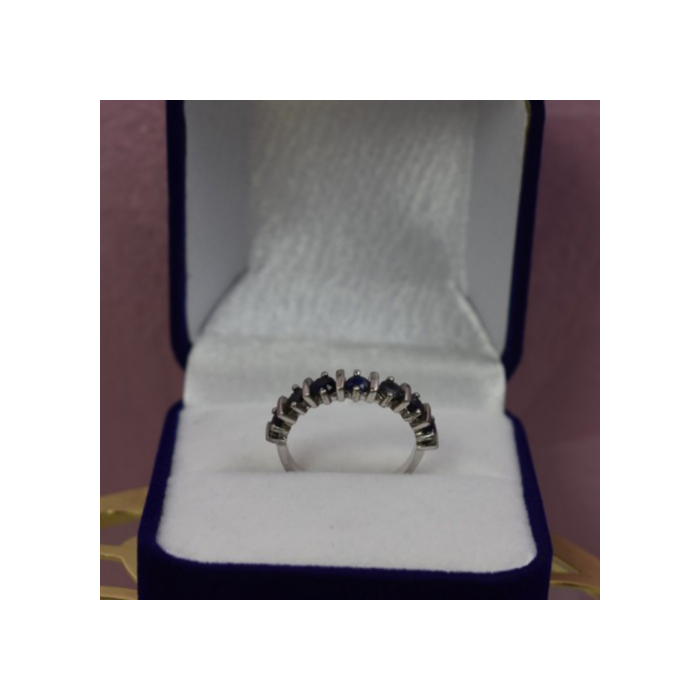 925 Sterling Silver Dark Blue Spinel Ring Size 6.5