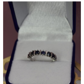 925 Sterling Silver Dark Blue Spinel Ring Size 6.5